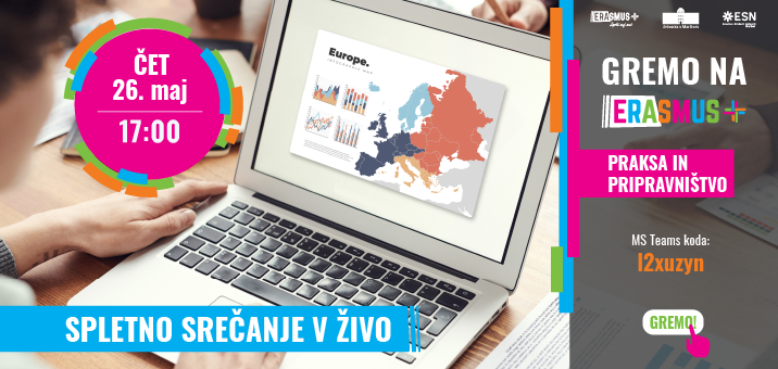 Spletno srečanje v živo: Gremo na Erasmus! – praksa in pripravništvo