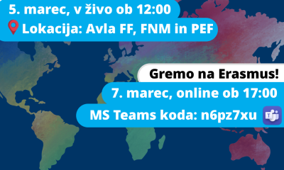 SEJEM MOBILNOSTI + spletni dogodek GREMO NA ERASMUS!