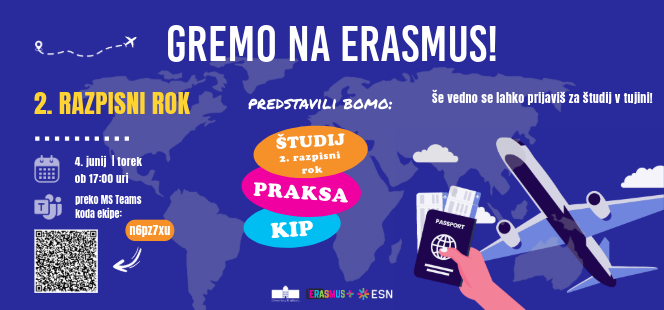 GREMO NA ERASMUS! ŠTUDIJ V TUJINI 2. RAZPISNI ROK 2024/2025